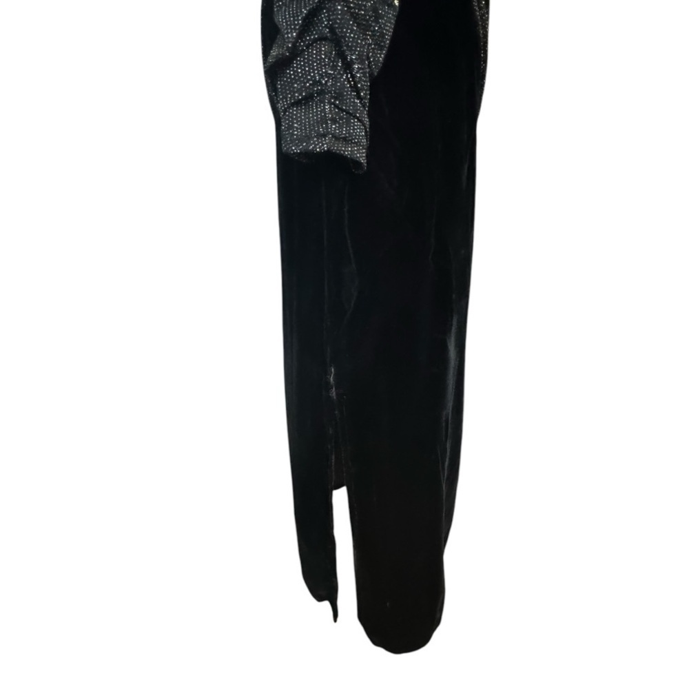 vintage Samir Black Velvet Rainbow Sparkle One-Shoulder Dress 70’s 80’s 9 10 8 7 - Picture 6 of 8